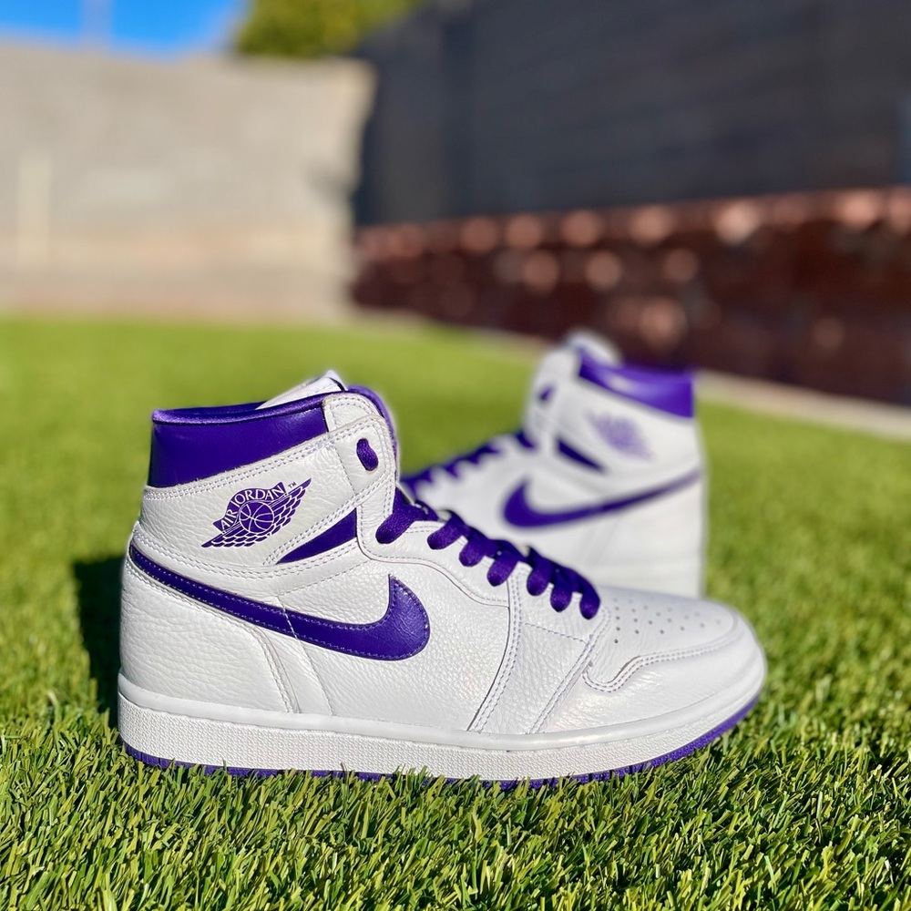 Jordan Women's Athletic Shoes - White and Purple - Picture 7 of 8